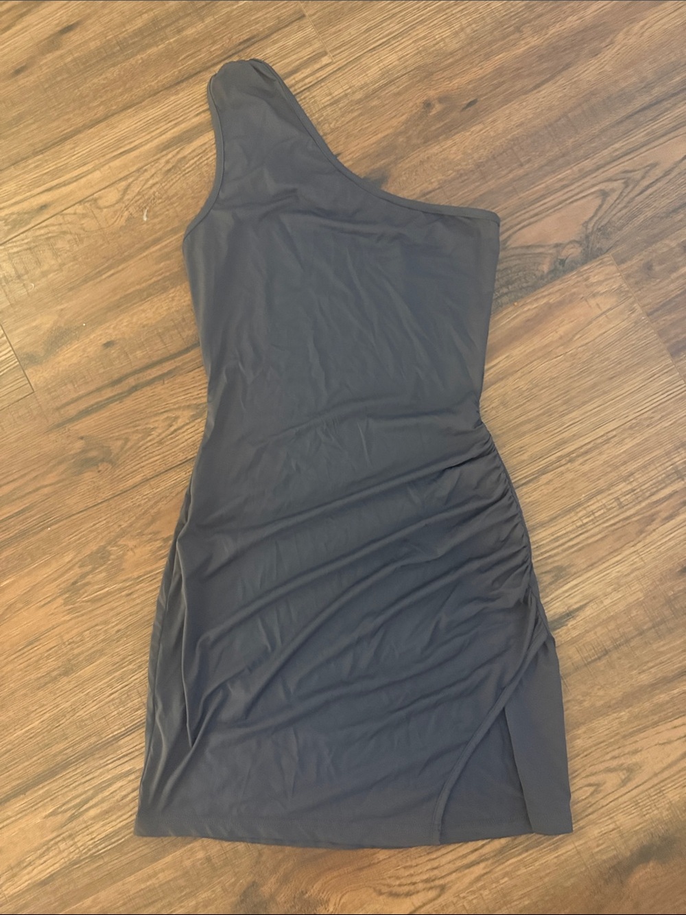 Princess Polly One-Shoulder Black Ruched Bodycon Dress
